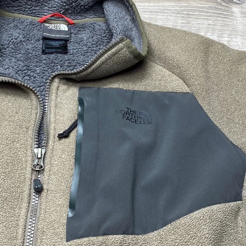 The North Face Jacket Fleece Full Zip Mens L Brown Polyester Sherpa Lined‎ Coat